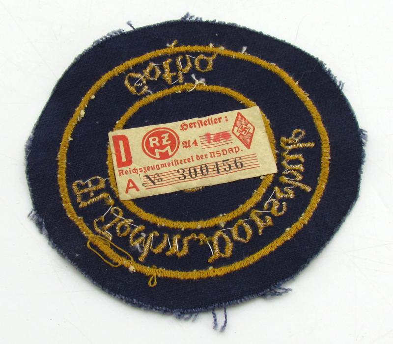 Flieger-HJ 'Fl. Tech.Vorschule Gotha 2' Arm Patch with RZM Label