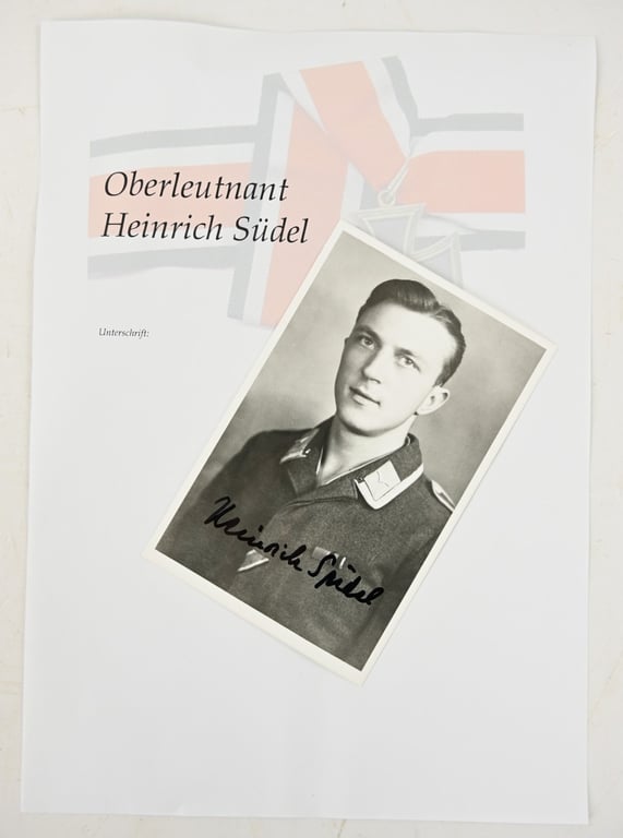 Signature of Luftwaffe KC Recipient 'Heinrich Südel'