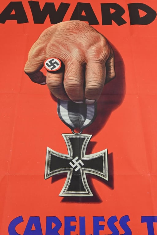 US WW2 Poster 'Award for careless talk'