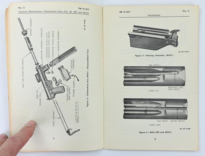 US WW2 Technical Manual Grease Gun TM 9-1217