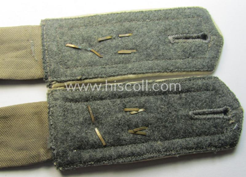 Pair of early-period- (ie. 'Reichswehr'), WH (Heeres) 'cyphered' (and pointed-styled!) NCO-type shoulderstraps as was specifically intended for a: 'Feldwebel des Infanterie-Rgts. 11'
