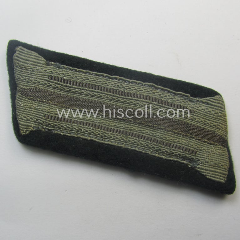 Pair of WH (Heeres) mid-war-period- and/or: 'standard-issue'-pattern WH (Heeres) collar-tabs (or: 'Einheitskragenspiegel') being of the 'generic-pattern' (that come pre-mounted onto a green-coloured, woolen-based background)