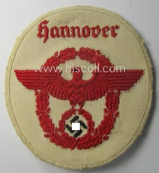 'Polizei- o. Feuerwehr'-related arm-eagle (ie. 'Ärmeladler') on white...
