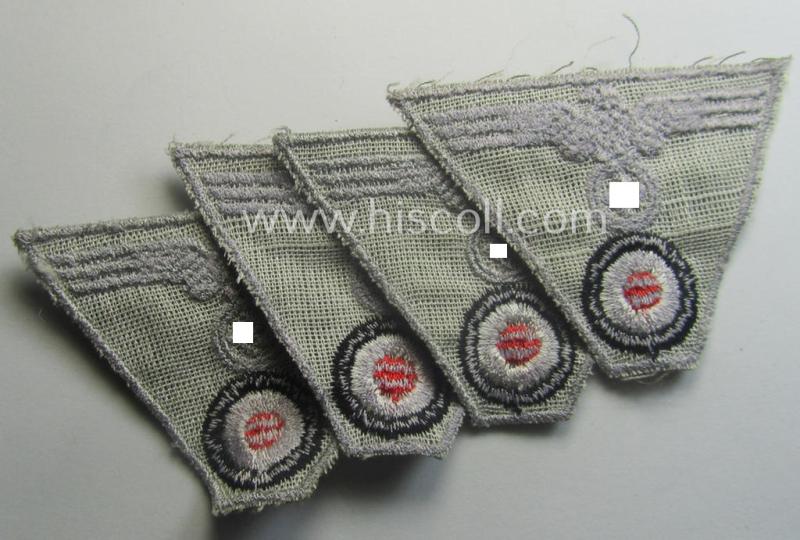 Interesting, later-war-period WH (Heeres) so-called: 'M43-pattern') cap-eagle/cocarde (ie. cap-trapezoid) as was specifically produced for usage on the so-called: 'M-43'-model field-caps (ie. 'Einheitsfeldmützen')