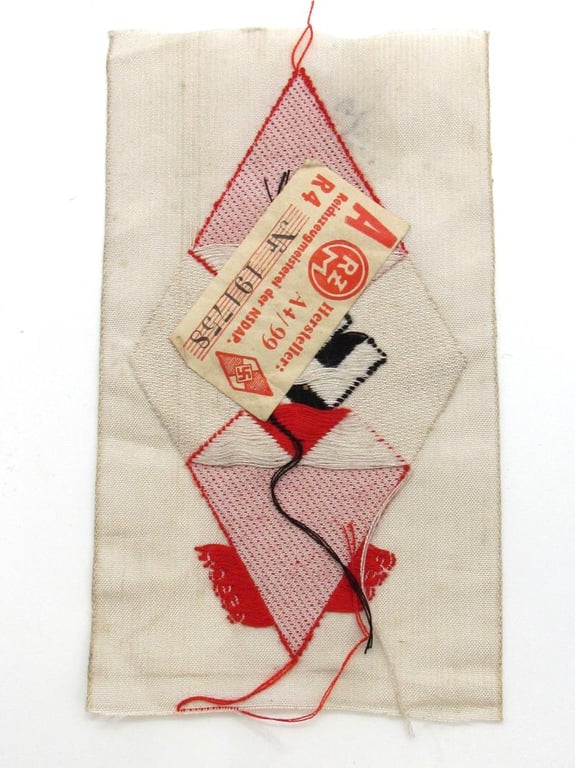 Hitlerjugend ( Hitler Youth ) diamond ‘BeVo’ Sleeve insignia with RZM Label