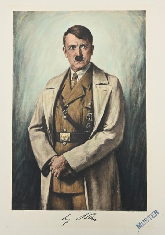 Proof Example of Adolf Hitler Lithograph by G.Waltenberger