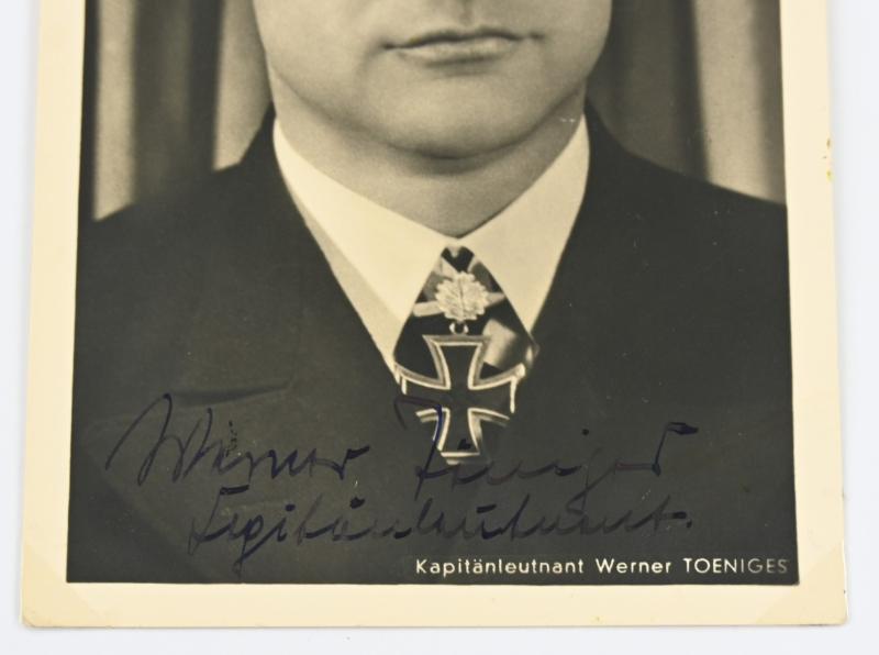 Signature of Kriegsmarine KC-OLC Recipient 'Werner Toeniges'