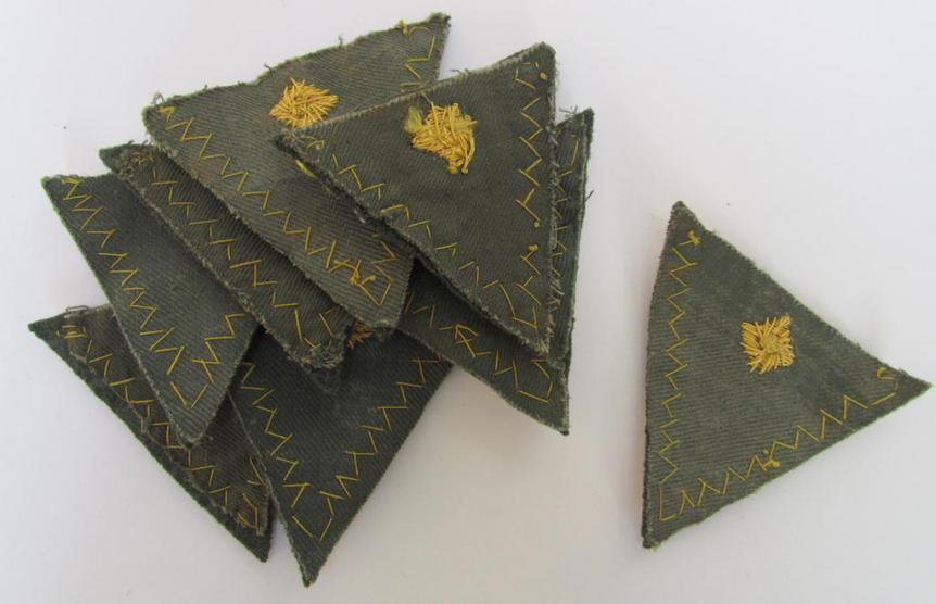 Attractive example of a WH (KM ie. 'Küstenartillerie') rank-chevron (ie. 'Gefreitenwinkel') as was intended for an: 'Obergefreiter', as was intended for usage on the various field-grey-coloured-, naval: 'Küstenartillerie'-tunics