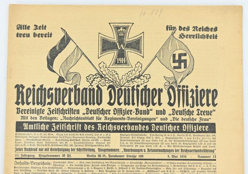 German Newspaper 'Reichsverband Deutsche Offiziere'