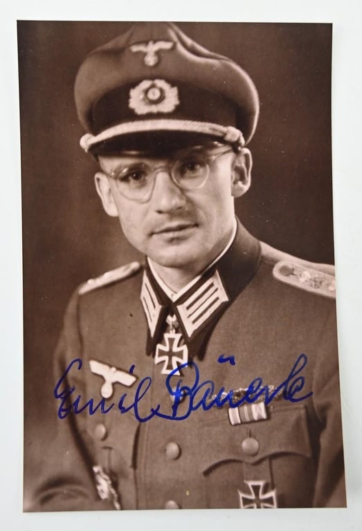Signature of Wehrmacht Heer KC Recipient 'Emil Bauerle'