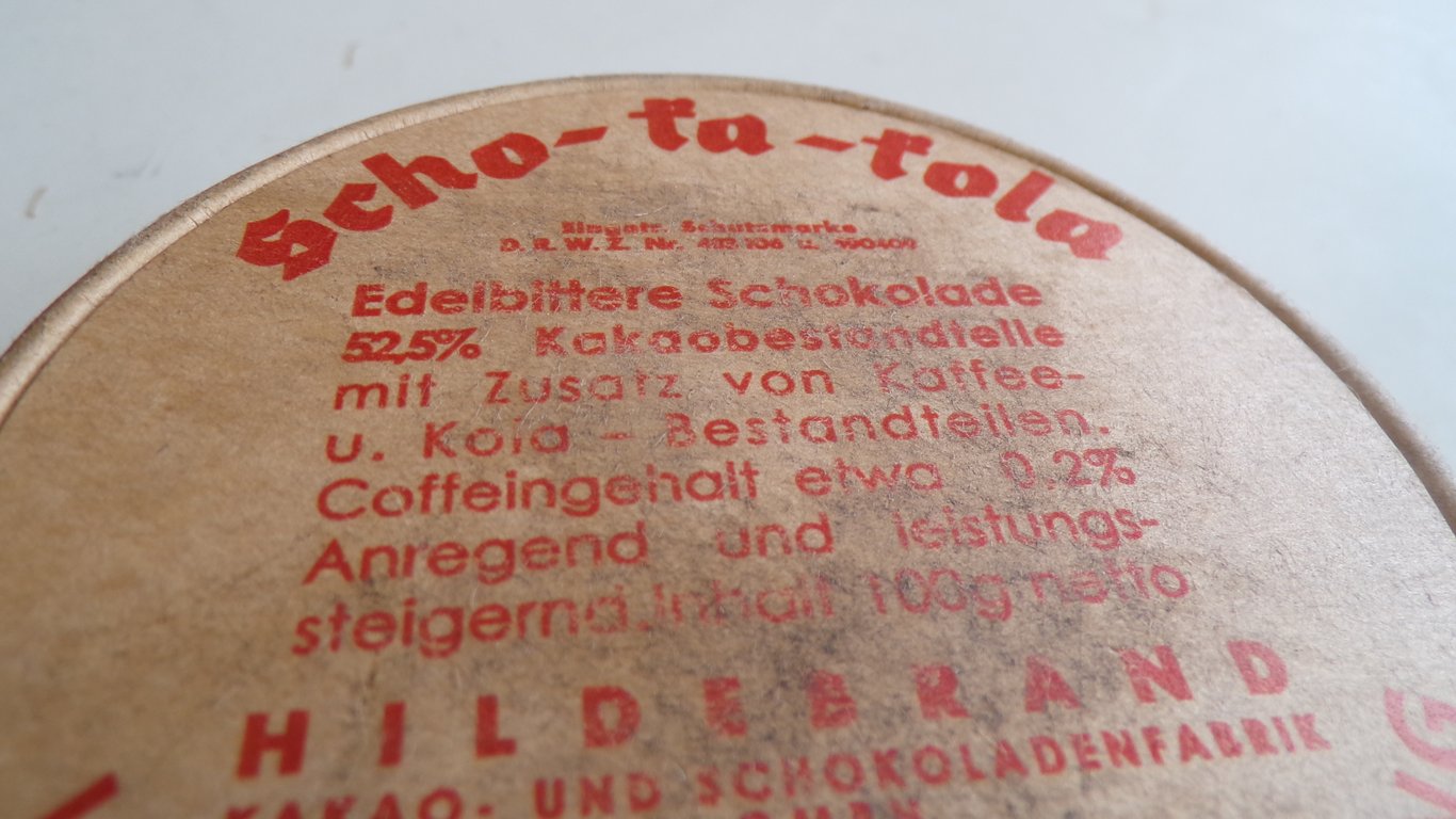 Rare 1940 Wehrmacht Cardboard Scho-Ka-Kola Container