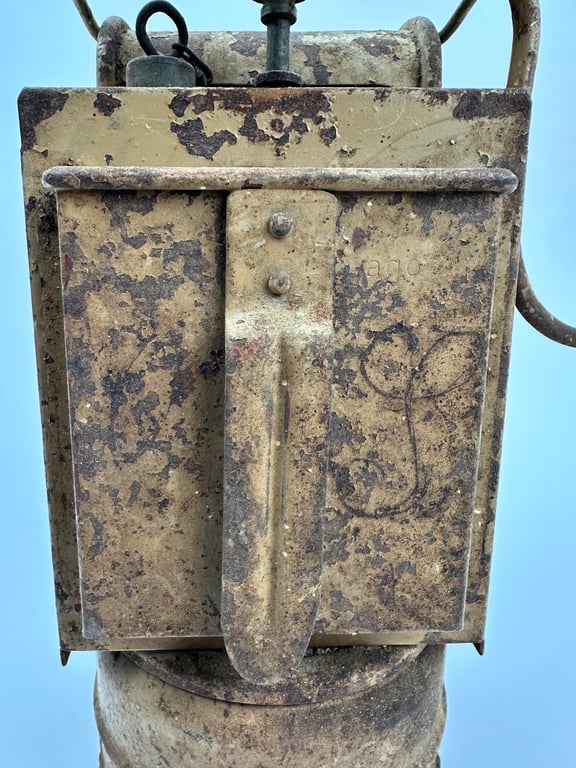 WW2 German Tan Carbide Bunker Lantern with rare Hook