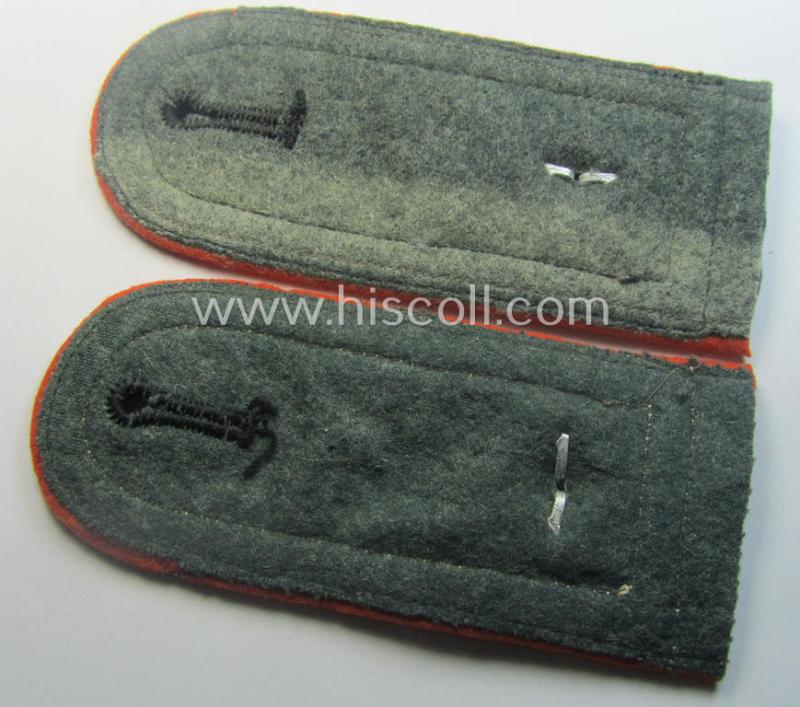 Pair of WH (Heeres) pre- ie. (early-) war-period (ie. 'M36 o. M40'-pattern-) NCO-type shoulderstraps: 'Feldwebel der Feldgendarmerie-Trpn.'