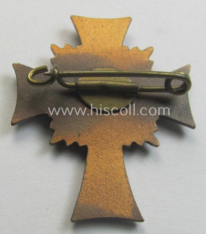 Superb - and rarely found! - miniature (ie. 'Halbminiatur') of an: 'Ehrenkreuz der deutschen Mutter - dritte Stufe' (or: bronze-class mothers'-cross) being a non-maker-marked example that comes in an overall very nice condition