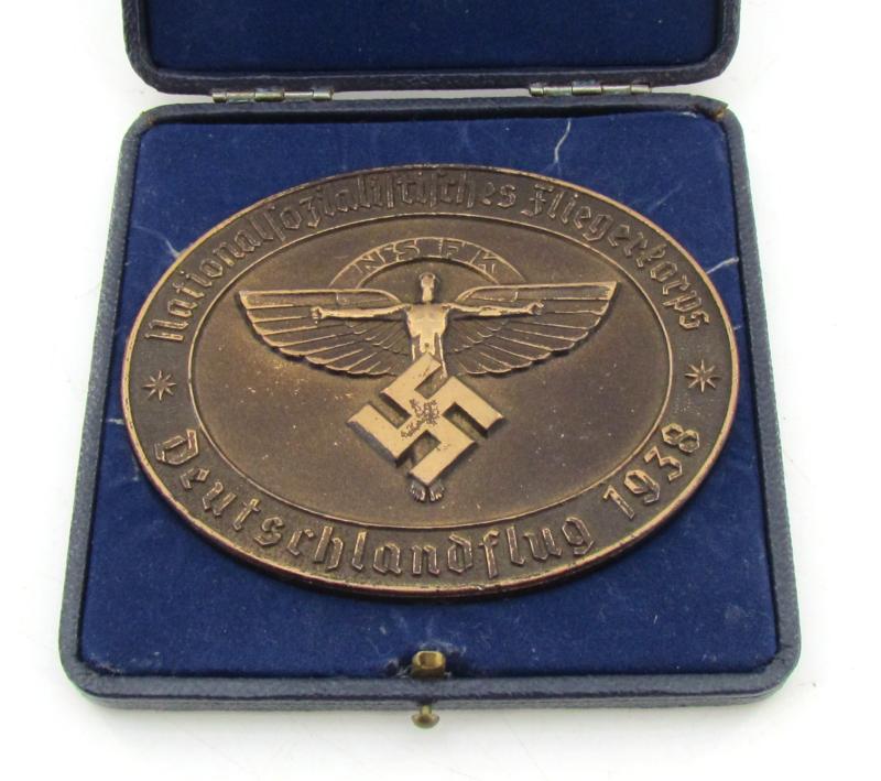 NSFK “Deutschlandflug 1938” Plaque in Case – Serial No. 1178