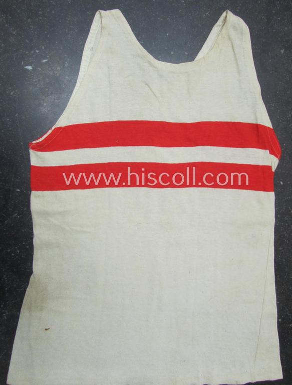 Attractive, 'standard-issue'-pattern, HJ o. DJ ('Hitlerjugend'/'Deutsches Jungvolk') linnen-based sportshirt (ie. 'Sporthemd') being a nicely preserved example that comes in a moderately used- (albeit still very nicely preserved condition)