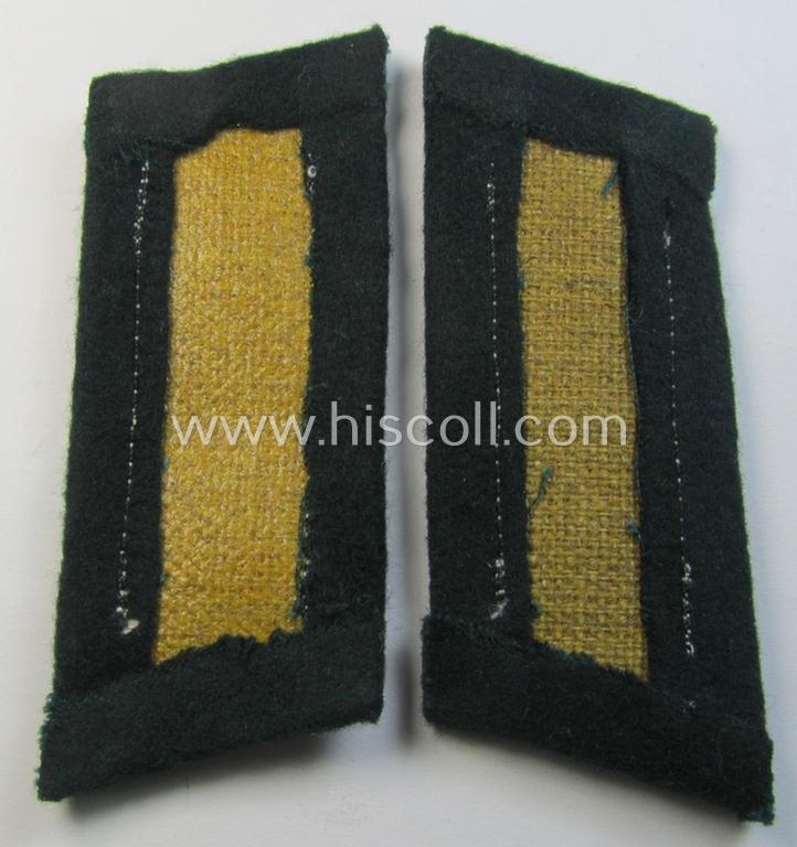 Attractive - and matching! - pair of WH (Heeres) mid-war-period- and/or: 'standard-issue'-pattern WH (Heeres) collar-tabs (or: 'Einheitskragenspiegel') being of the 'generic-pattern' (that come pre-mounted onto a woolen-based background)