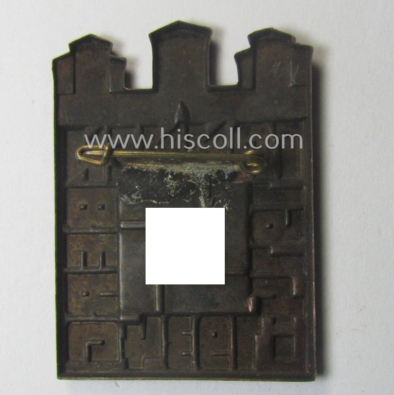 Unusual, reddish-copper-toned N.S.D.A.P.-related day-badge (ie. 'tinnie') being a non-maker-marked example as was issued to commemorate a specific (I deem veteran-related) meeting entitled: 'Tannenberg - 1934'