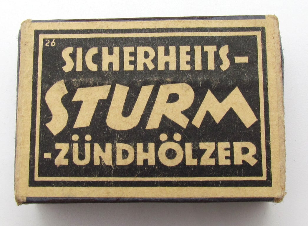 "Sicherheits-Sturm-Zündhölzer"  ( safety storm matches-empty )