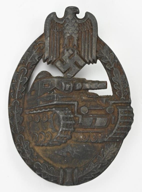 German Panzer Assault Badge in Silver 'Wiedmann'