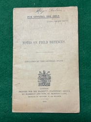 WW1 1914 Notes on Field Defences
