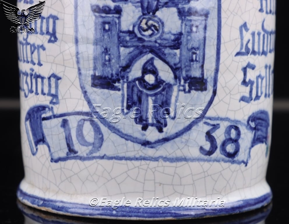 Beer stein commemorating the incorporation of Allach-Untermenzing into Munich in 1938.
