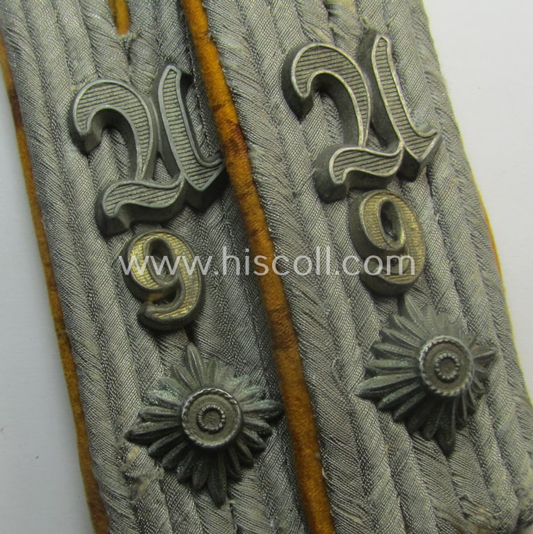 Pair of - truly used- and/or worn! - WH (Heeres) 'cyphered' officers'-type shoulderboards as was intended for an: 'Oberleutnant u. Mitglied des Kavallerie-Aufklärungs-Abtlgs. 9'