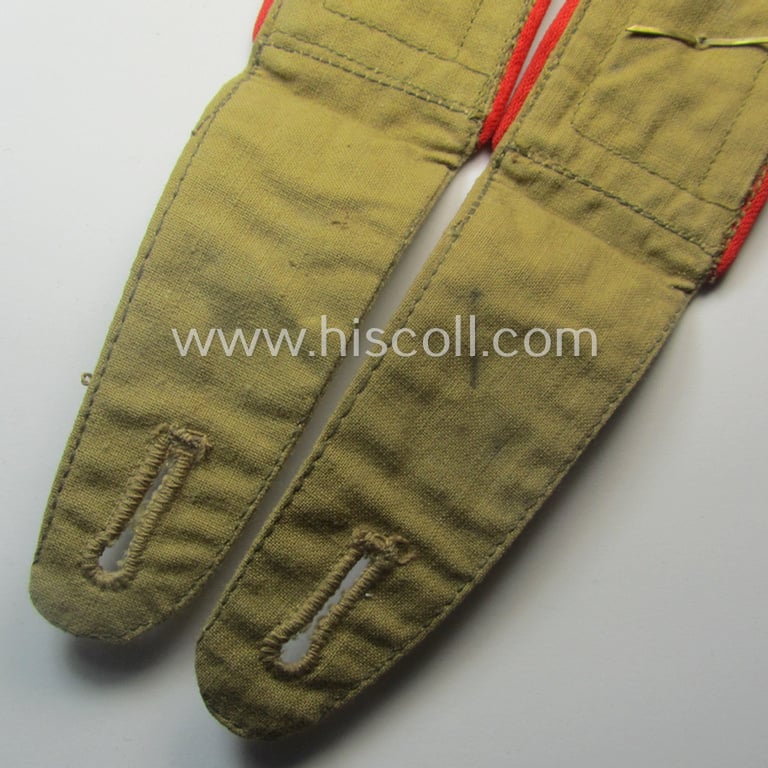 Pair of WH (Luftwaffe) 'tropical-styled', NCO-type shoulderstraps (as was specifically intended for usage onto the tropical-shirts ie. tunics) as was intended for a: 'Feldwebel. o. Wachtmeister der Flak-Art.-Trpn.'