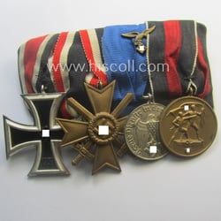 Superb, 4-pieced WH (LW) medal-bar (ie. 'Ordenspange')showing an:...