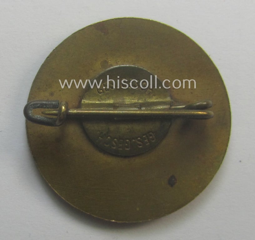 Bronze-toned - and I deem genuine bronze-metal-based! - commemorative-lapel-pin (ie. 'tragbare Erinnerungs-Medaille') entitled: 'Hindenburg - Hitler - 30.1.1933 - 5.3.1933'