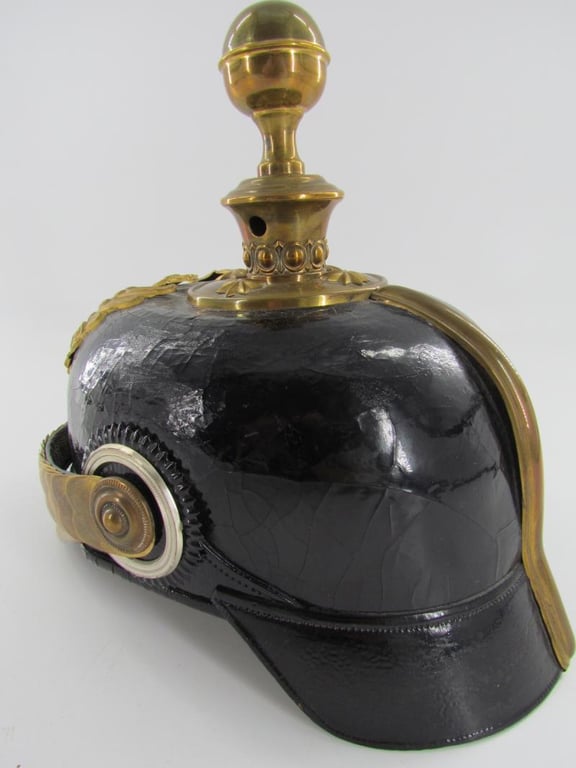 German officers spike helmet ( Pickelhaube ) Artillery, Franco-Prussian war.