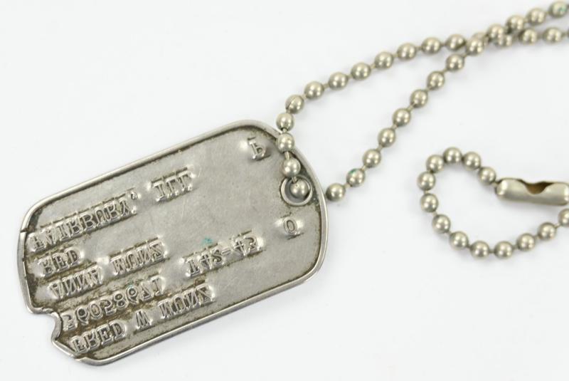 USAAF WW2 Dog-Tag with Chain 'Fred W. Munz'