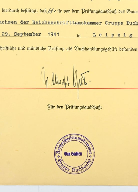 German RKK Certificate 'Edith Bauer'