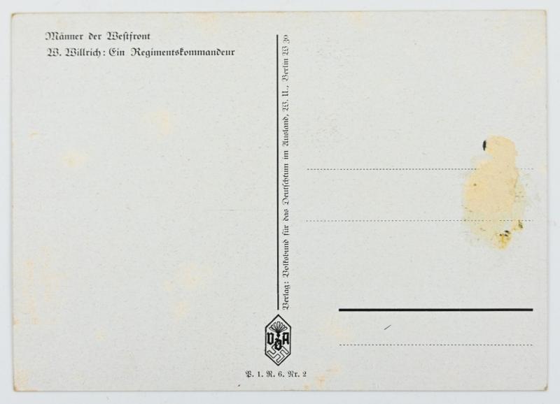 German Willrich Postcard 'Regimentskommandeur'