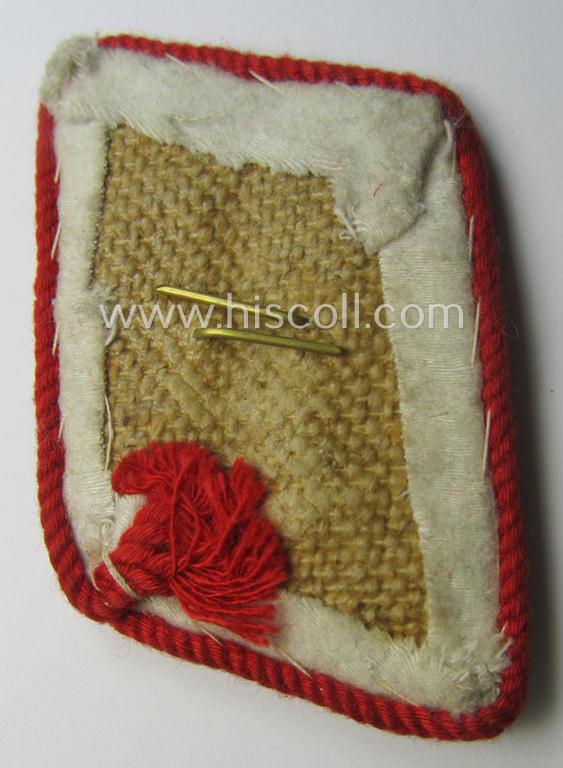 Single, white-coloured- (and/or bright-red piped!) WH (Luftwaffe) collar-patch (ie. 'Kragenspiegel') as was intended for usage by a: 'Soldat der Hermann Göring Division'