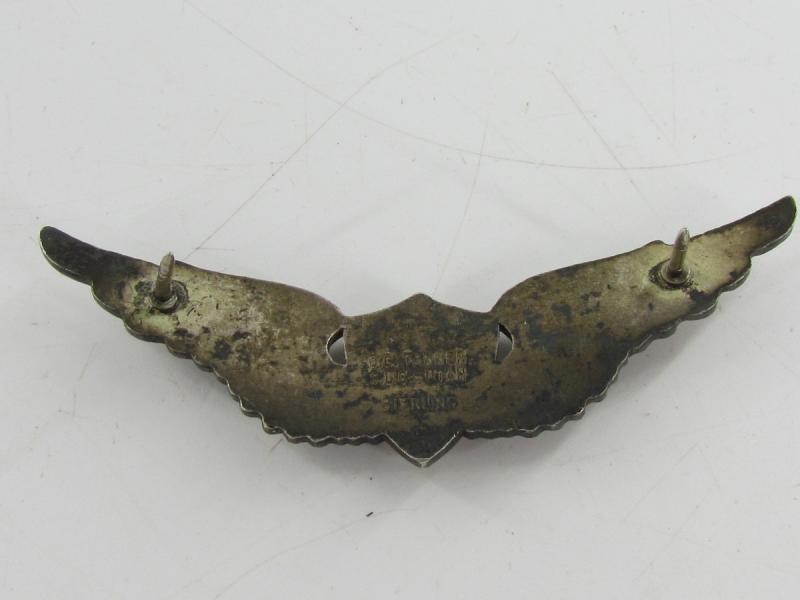 Original US Army Air Force Pilot Badge, By O.C Tanner SLC Utah