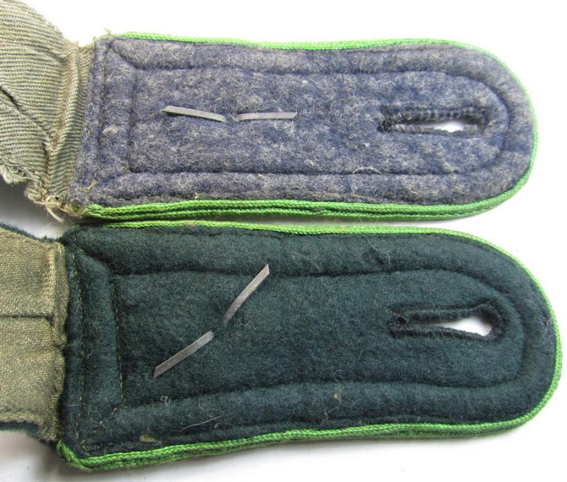 Superb - and fully matching! - pair of WH (Heeres) NCO-type (ie. 'M36-/M40'-pattern- and 'rounded styled-') shoulderstraps as was intended for usage by an: 'Feldwebel eines Panzer-Grenadier Rgts.'