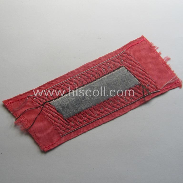 Regrettably single, (entirely!) 'BeVo'-woven, NCO-pattern 'Ostvölker'-collar-tab as intended for a: 'Georgischer'- (ie. Georgian-) volunteer within the 'Deutsche Wehrmacht' (ie. 'Zugführer' within the: 'Georgisches  Legion')