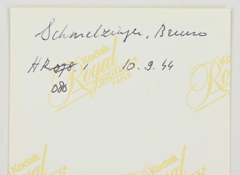 Signature of Wehrmacht Heer KC Recipient 'Bruno Schmelzinger'