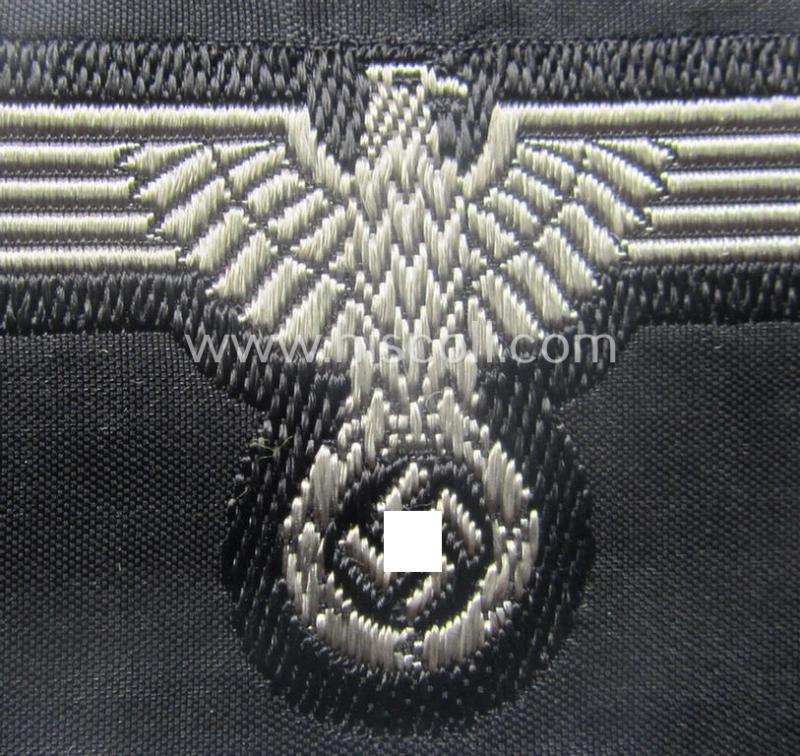 Mid- (ie. later-) war-pattern 'Waffen-SS'-type so-called: 'BeVo'-pattern, EM- (ie. NCO-) type side-cap eagle that comes in a never used- (ie. unconfectioned and 'virtually mint- ie. unissued'-), condition