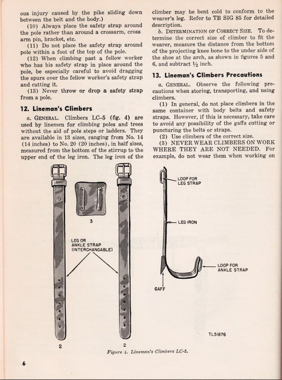 US WW2 Signal Corps LC-5 Lineman's Climbers  in Case