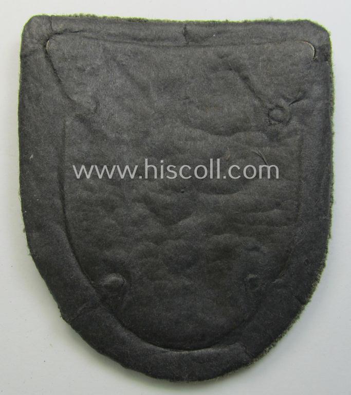 WH (Heeres ie. Waffen-SS) 'Kuban'-campaign-shield that comes mounted onto its original field-grey-coloured- and/or woolen-based 'backing'