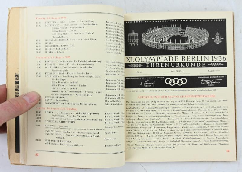 German Third Reich 1936 Olympics Programm Book