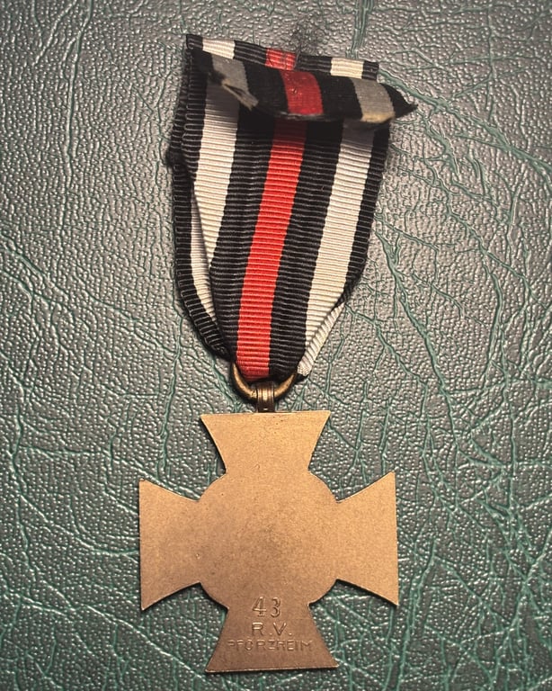WW1 War Merit Medal with Ribbon "43" RV Pforzheim