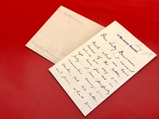 RARE DOUBLE INK SIGNED LETTER & ENVELOPE, BRITISH...