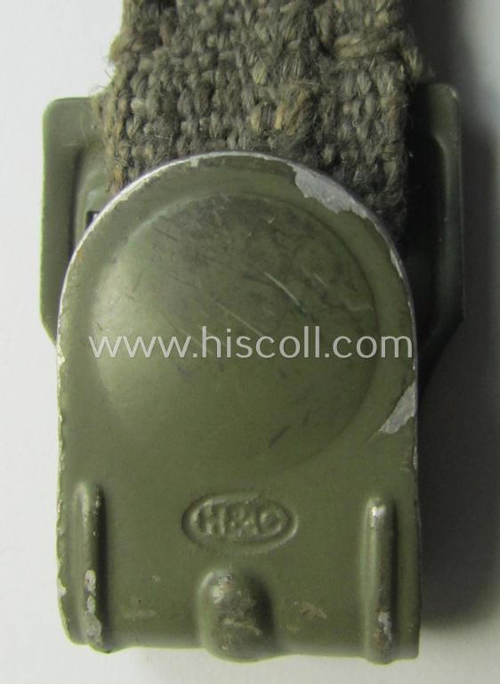 Neat - and not that easily encountered! - replacement carrying-strap (ie. 'Tragelasche für Gasmaskenbuchse') as was specifically intended for usage on the German WWII-period gas-mask-cannisters being a non-maker-marked example