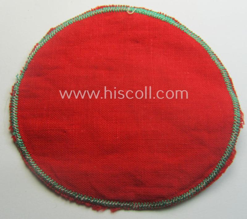 Unusual, bright-green-coloured: SA- (or: 'Sturmabteilungen') sports-shirt- (or: armband-) patch being a nicely 'BeVo'-woven- (and carefully 'cut-out'!) example