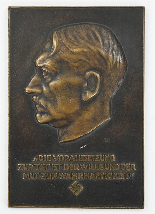 German Third Reich Era Adolf Hitler Plaque / Price