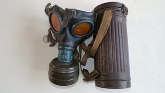 WWII German M38 Gas Mask Set Matching Numbers