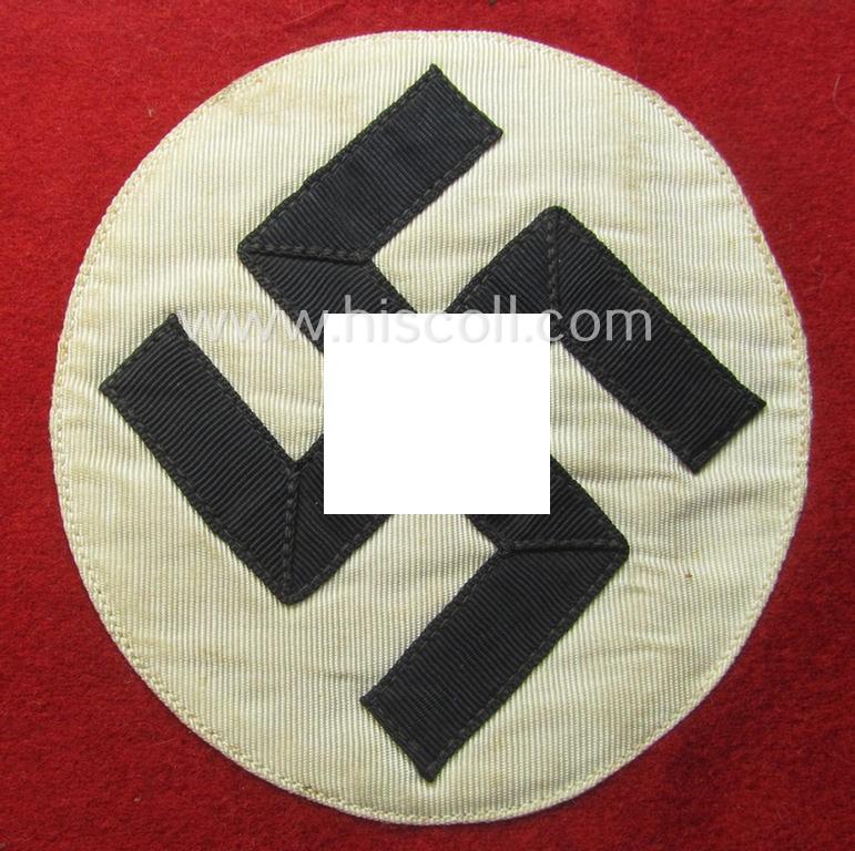 'Extra Qualität', N.S.D.A.P.- (ie. SS-) pattern, smooth-woolen-based swastika-armband (ie. 'Armbinde') that still retains its period-attached & linnen based 'RzM 21/37 SS'-label